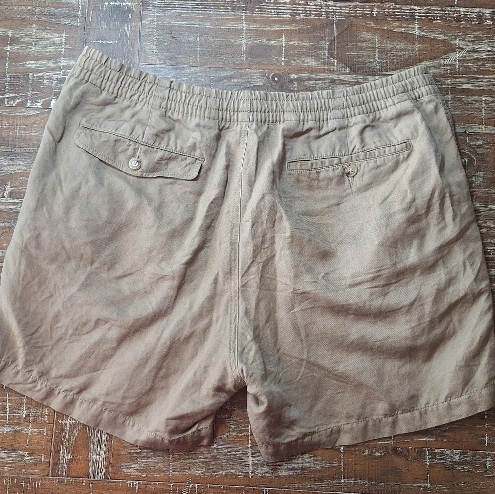Polo Ralph Lauren Classic Fit Mens XL Beige Elastic Waist Shorts with Drawstring